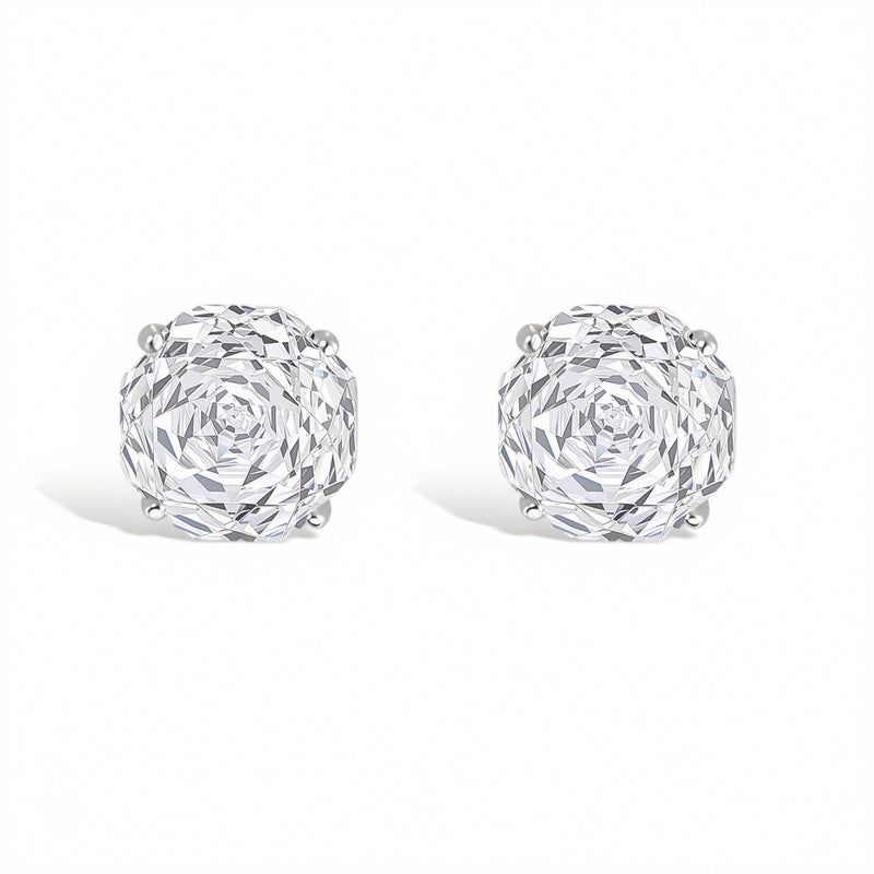 La Rose Gallica White Floral Stud Earrings