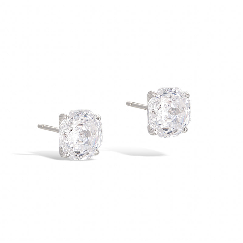 La Rose Gallica White Floral Stud Earrings