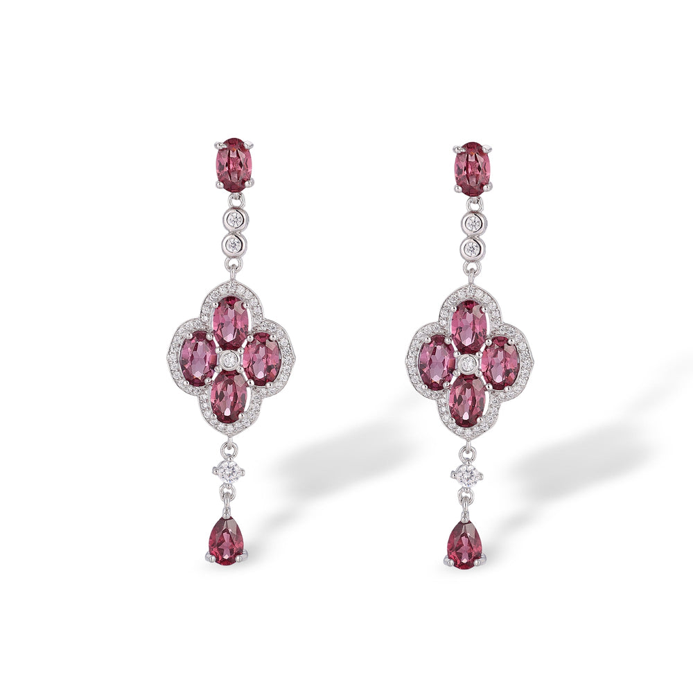 Laëtitia Four-Leaf Clover Red Earrings