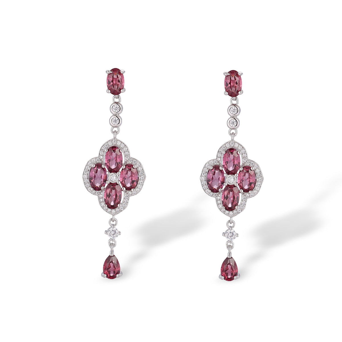 Laëtitia Four-Leaf Clover Red Earrings
