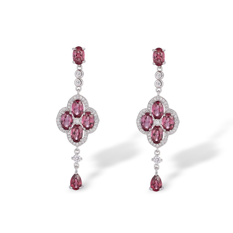 Laëtitia Four-Leaf Clover Red Earrings