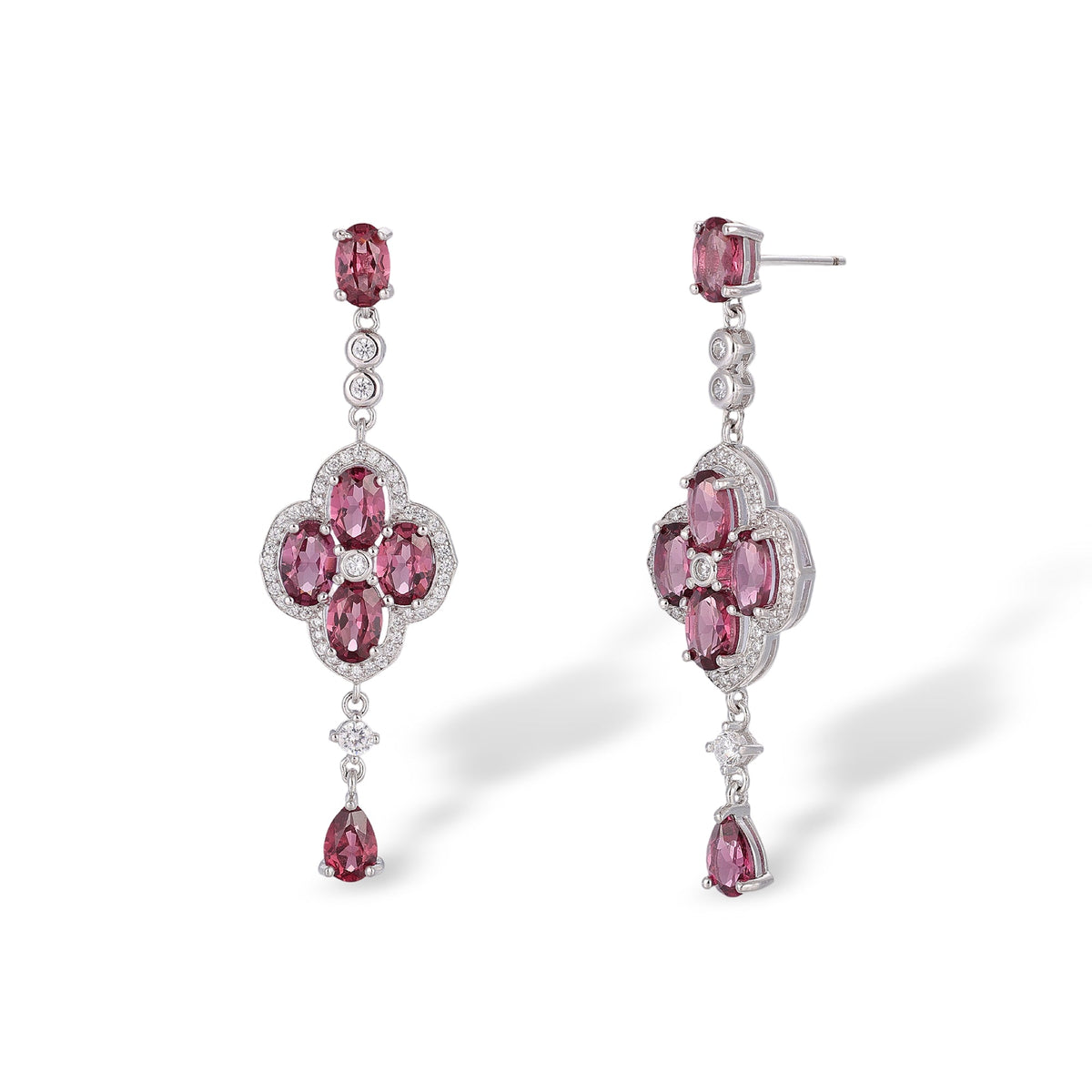 Laëtitia Four-Leaf Clover Red Earrings