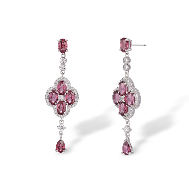 Laëtitia Four-Leaf Clover Red Earrings