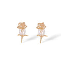 Larissa 14K Gold Baroque Pearl Floral Earrings