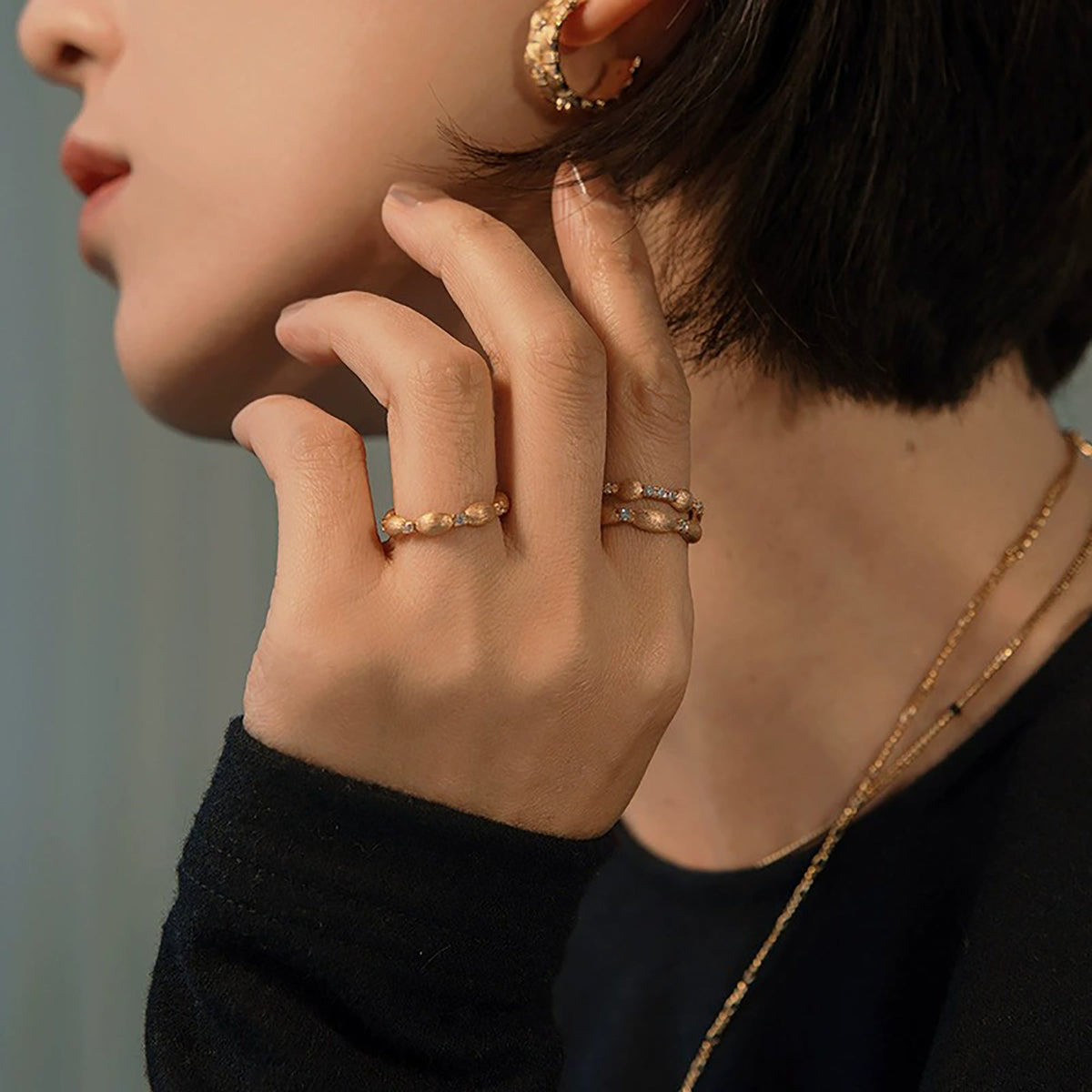 Laurence 14K Gold Dual Band Ring