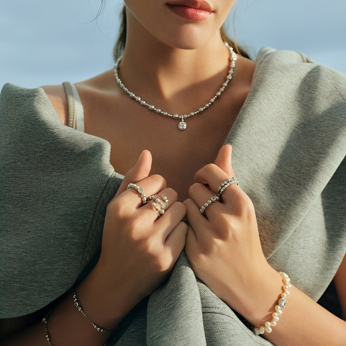 Laurène White Pearl Bracelet