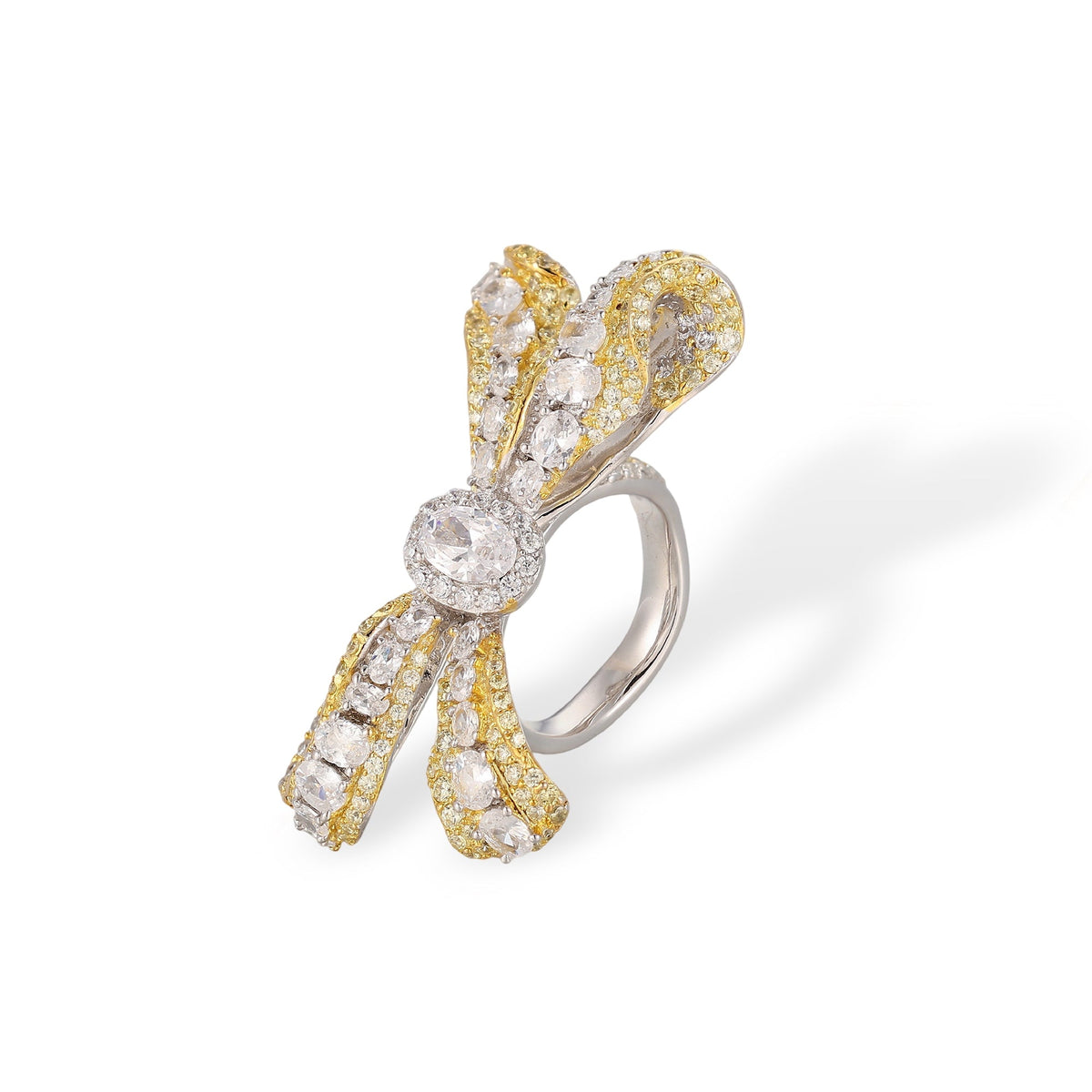 Lavande Yellow Butterfly Bow Open Ring