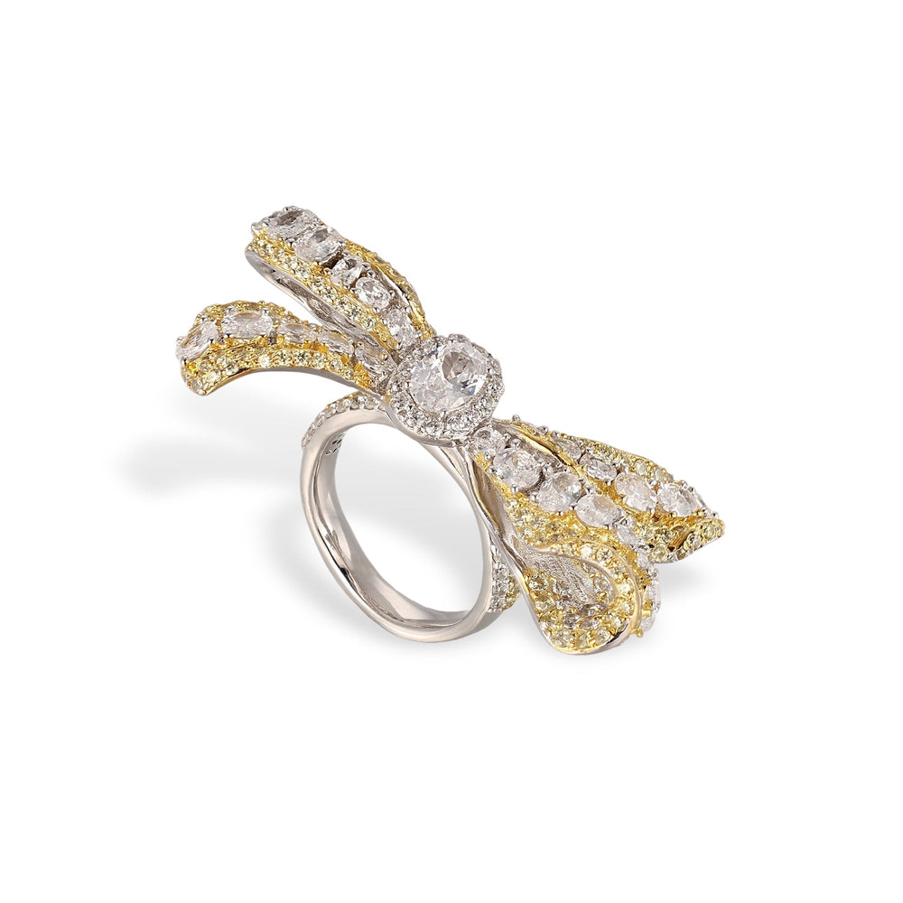 Lavande Yellow Butterfly Bow Open Ring
