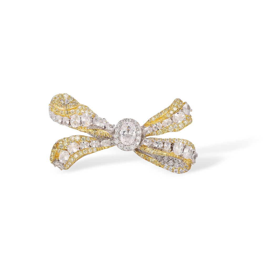 Lavande Yellow Butterfly Bow Open Ring