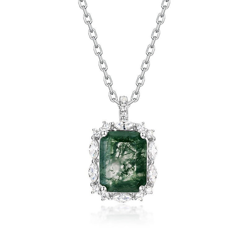 Lavinie Green Moss Radiant Necklace