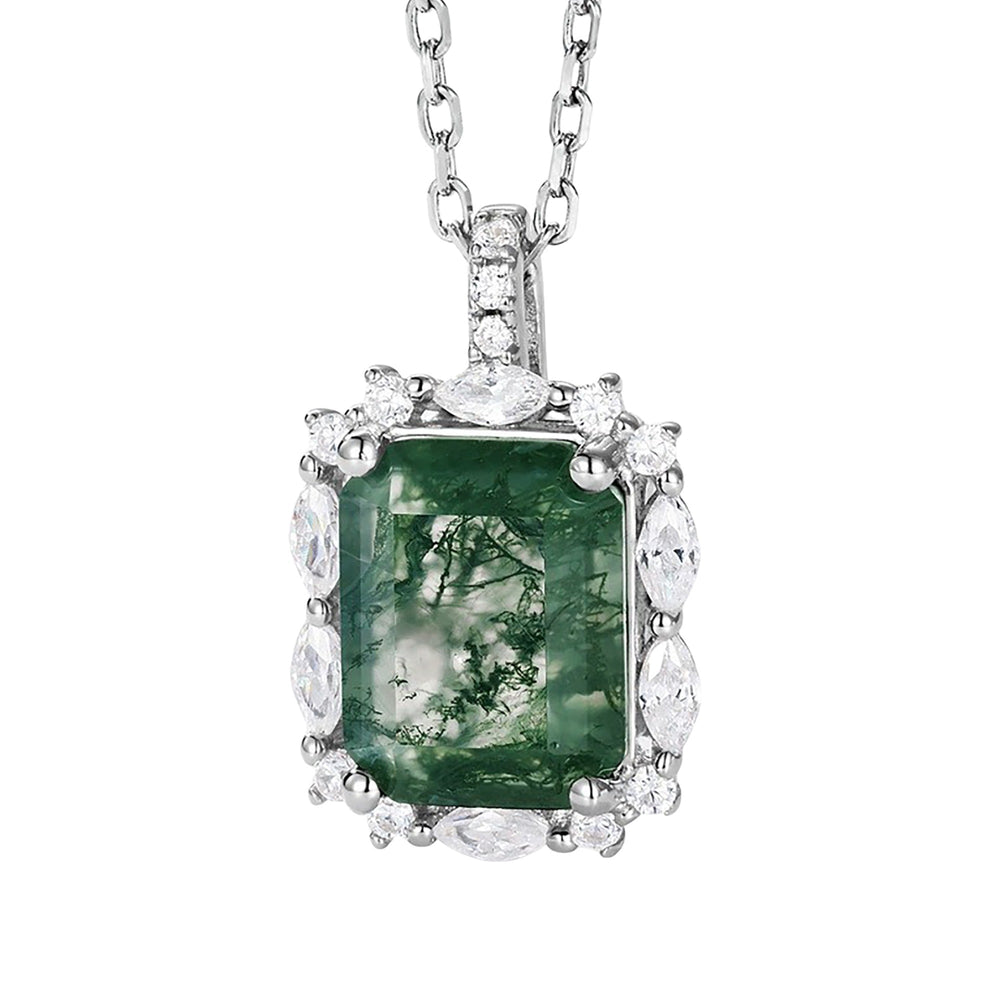 Lavinie Green Moss Radiant Necklace