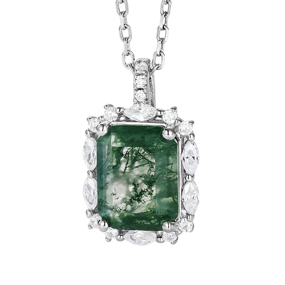 Lavinie Green Moss Radiant Necklace