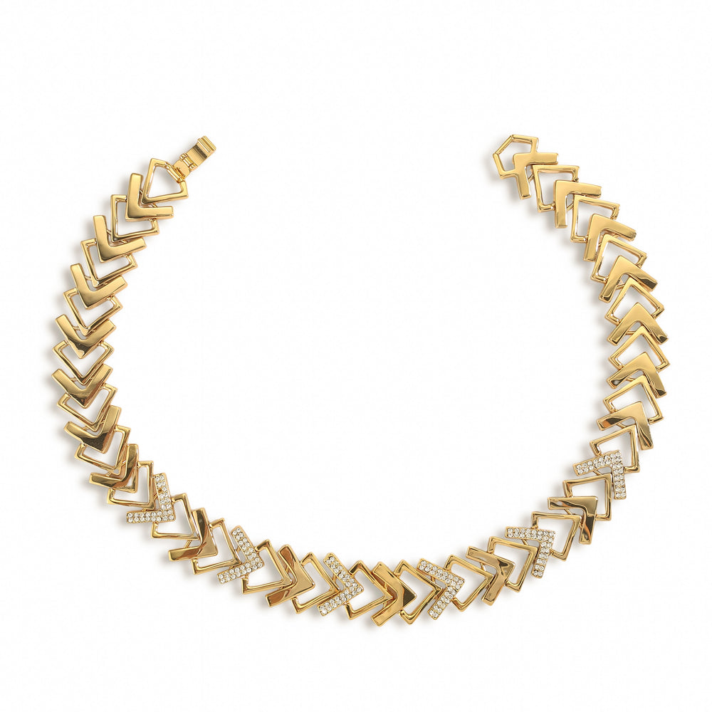 Léa 14K Gold V Shape Necklace