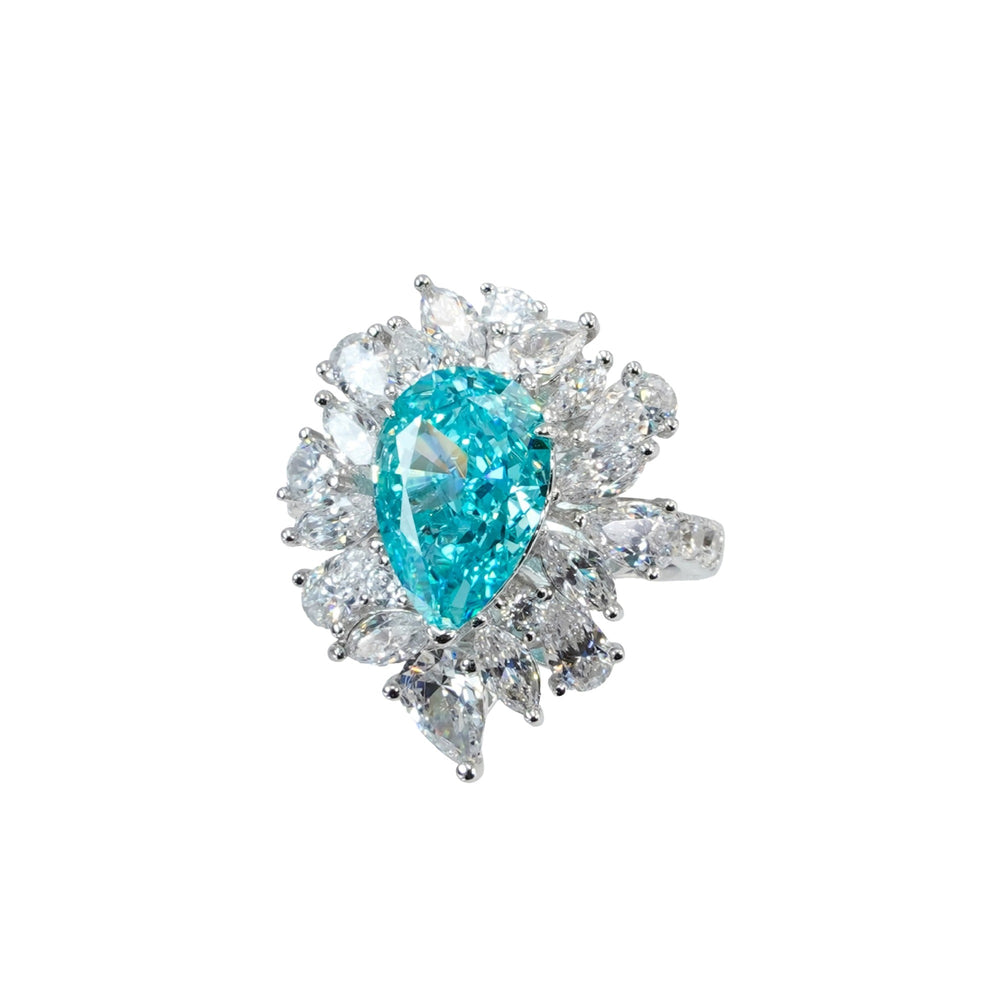 Léane Blue Floral Ring