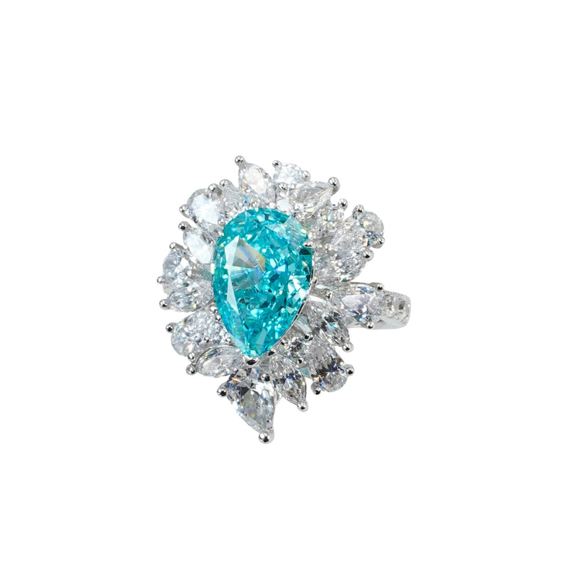 Léane Blue Floral Ring