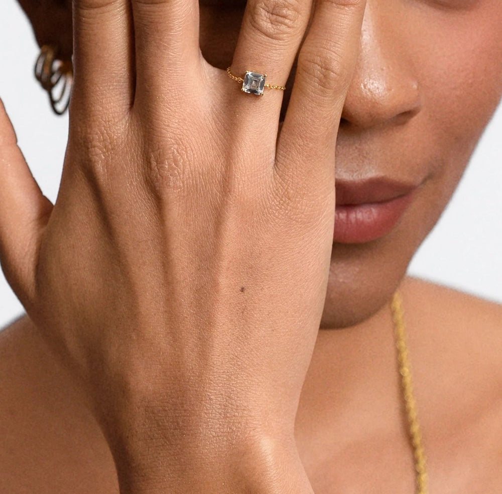 Leonie 14K Gold Square Ring