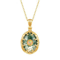 Léonie Green Moss Oval Necklace