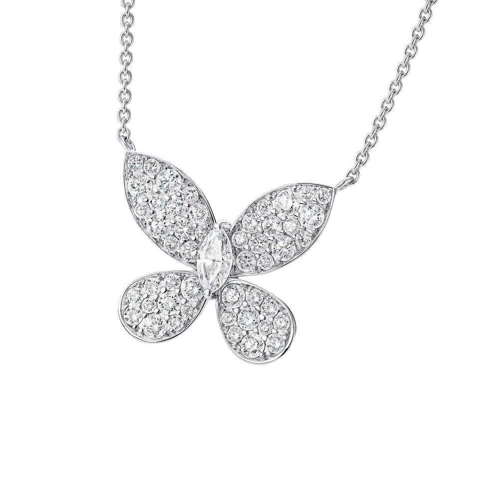 Léonne White Butterfly Necklace