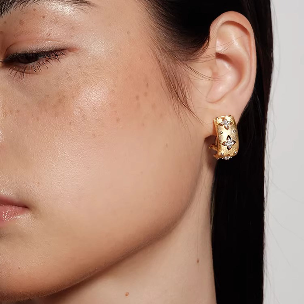 Léopoldine 14K Yellow Gold Floral Earrings
