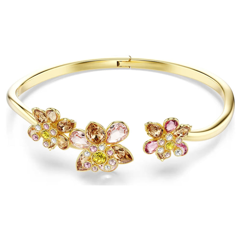 Liane Multicolor Three Floral Open Bangle