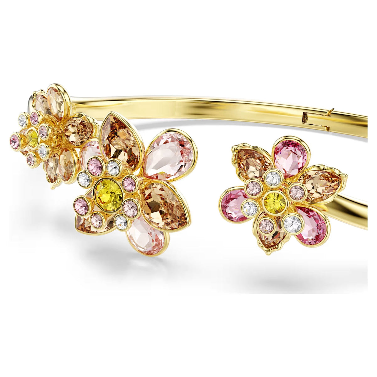 Liane Multicolor Three Floral Open Bangle