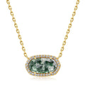 Lianne 14K Green Moss Oval Necklace