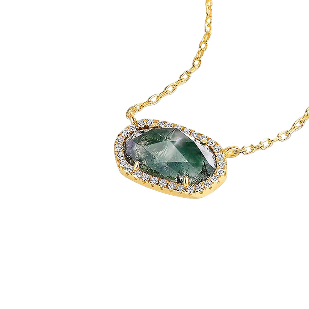 Lianne 14K Green Moss Oval Necklace