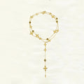 Lidivine 14K Gold Floral Cross Y Necklace
