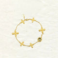 Lidivine 14K Gold Floral Cross Bracelet