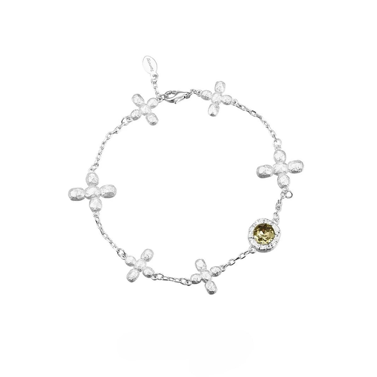 Lidivine 14K Gold Floral Cross Bracelet