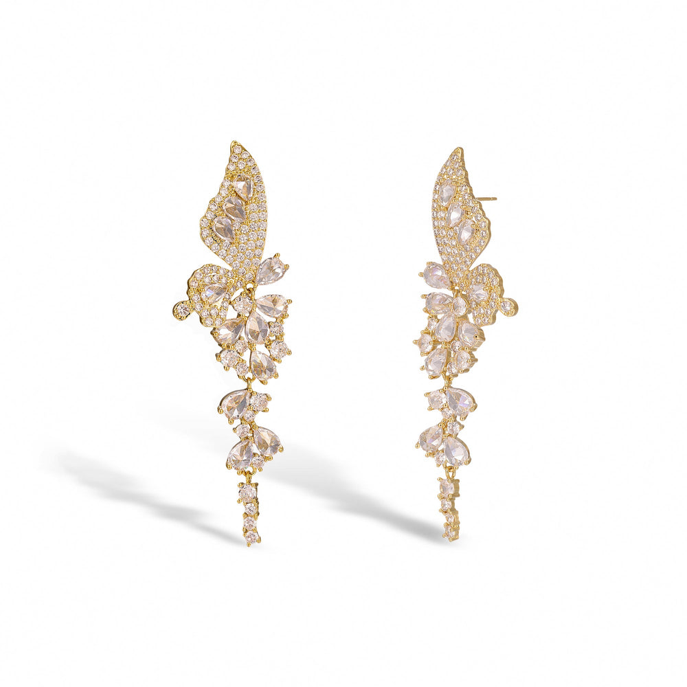 Liesl 14K Gold Butterfly Earrings