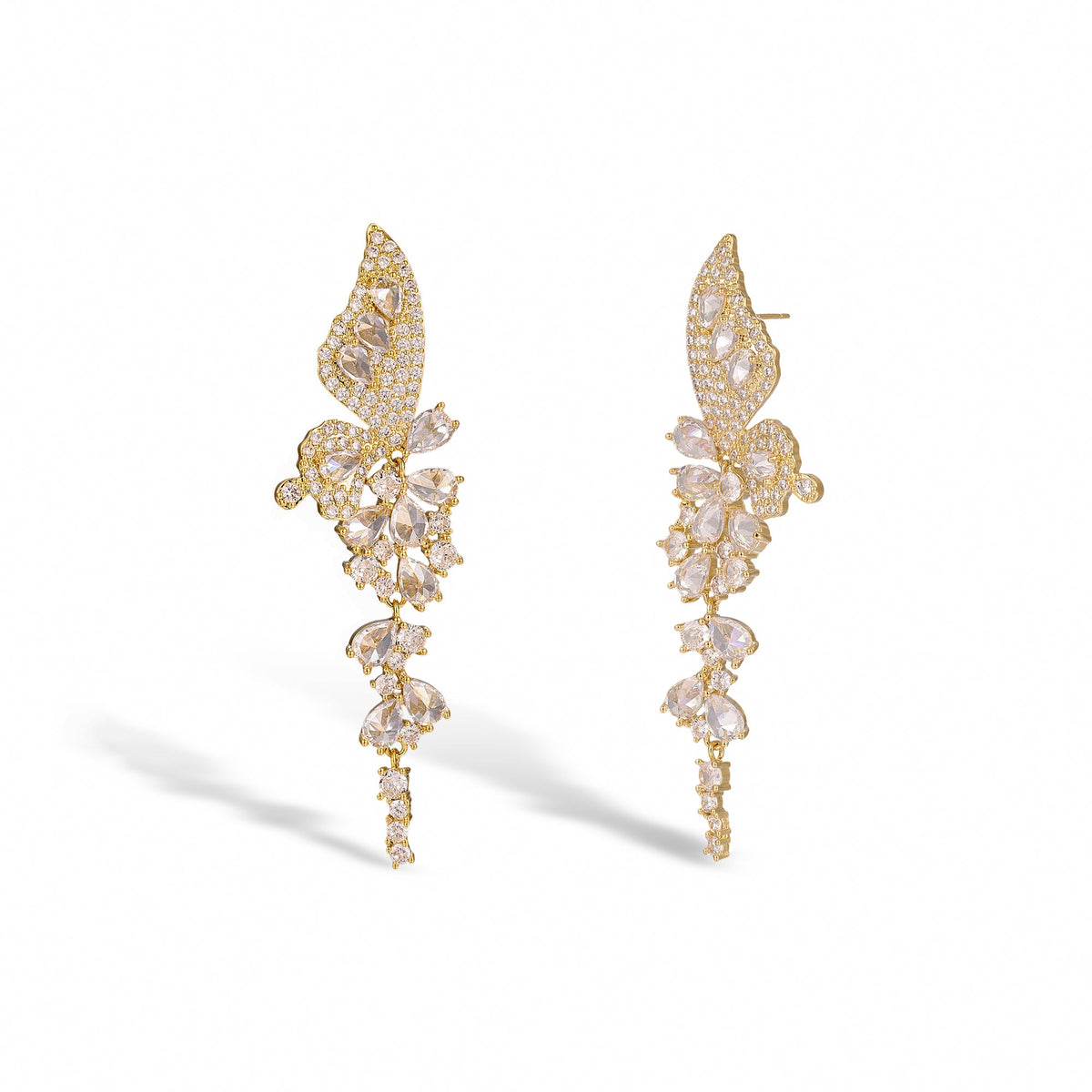 Liesl 14K Gold Butterfly Earrings