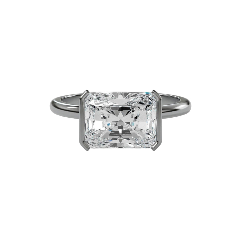 Lilou 14K Gold East West Half Rectangular Ring
