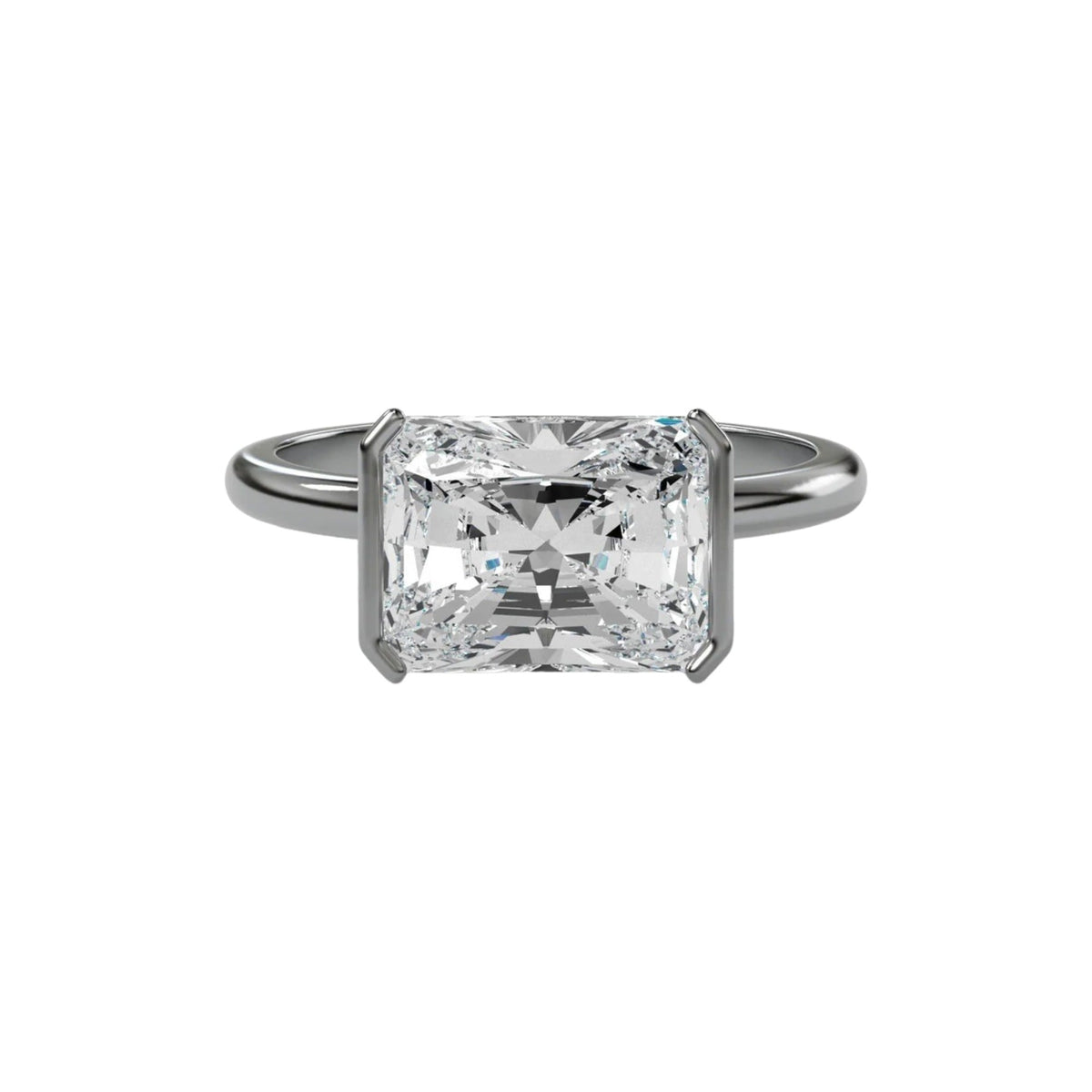 Lilou 14K Gold East West Half Rectangular Ring