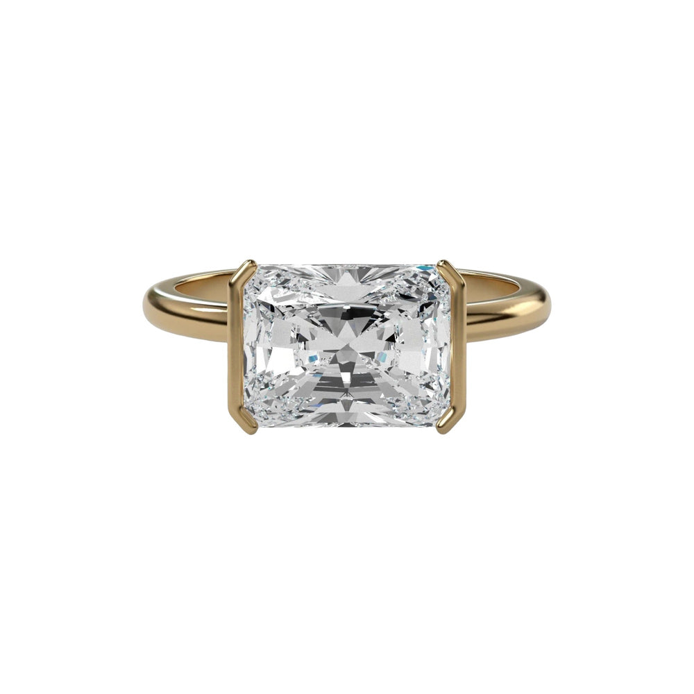 Lilou 14K Gold East West Half Rectangular Ring