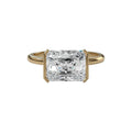 Lilou 14K Gold East West Half Rectangular Ring