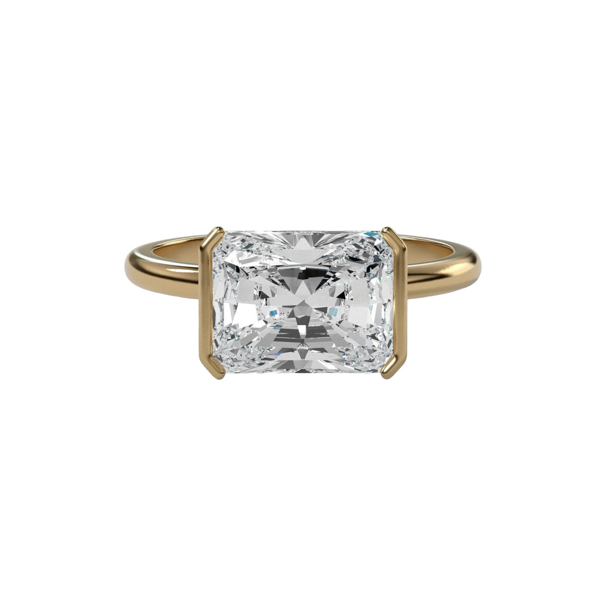 Lilou 14K Gold East West Half Rectangular Ring