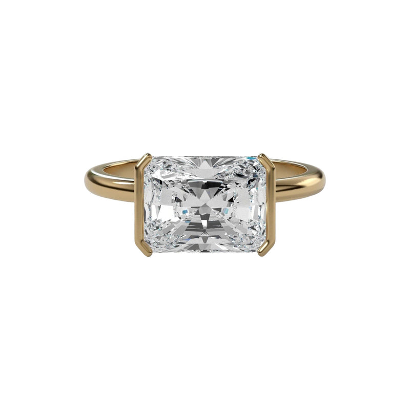 Lilou 14K Gold East West Half Rectangular Ring