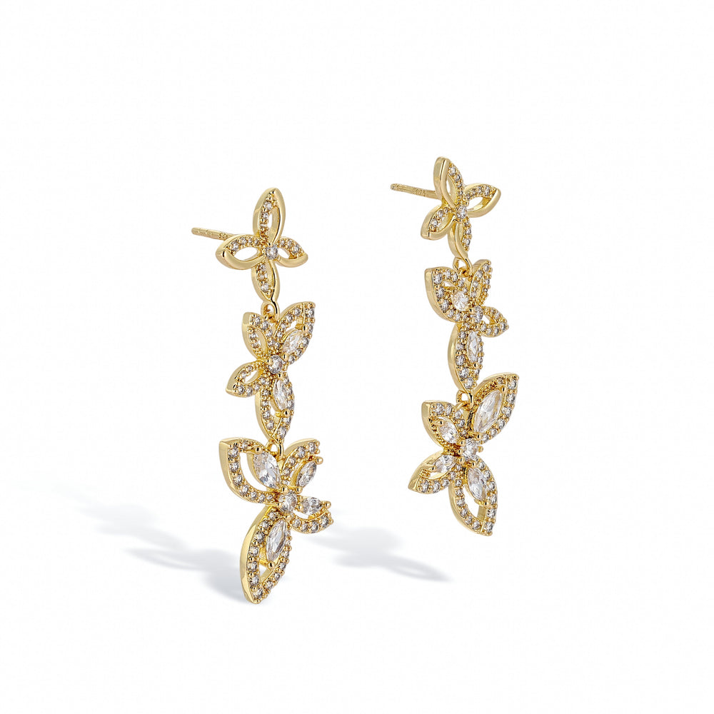 Limenitis 14K Gold Butterfly Earrings