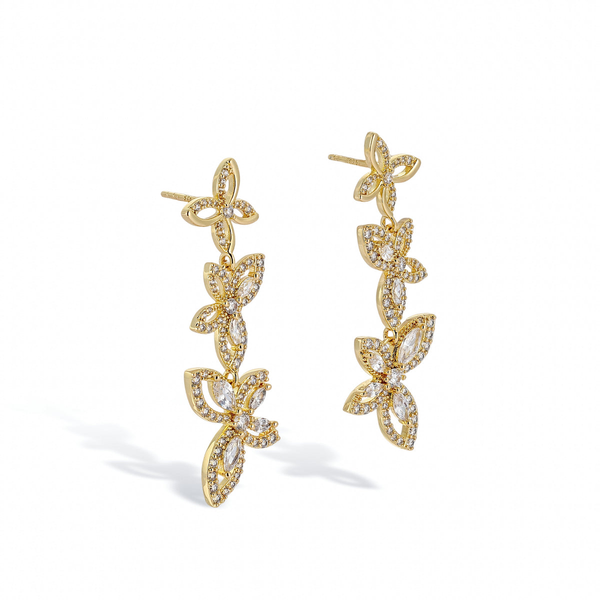 Limenitis 14K Gold Butterfly Earrings