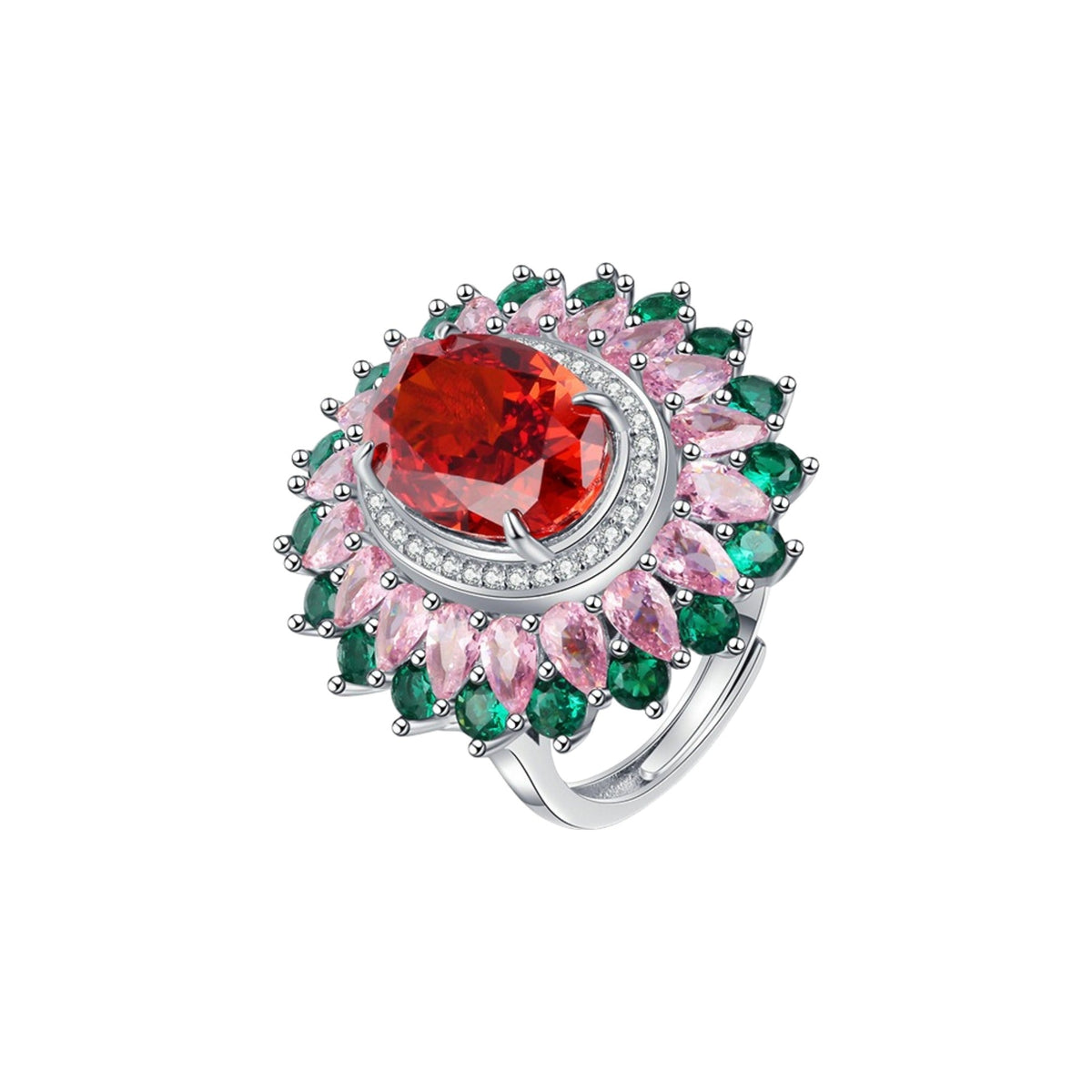 Linnea Multicolor Floral Open Ring