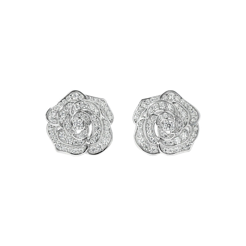 Lisanne White Rose Floral Stud Earrings