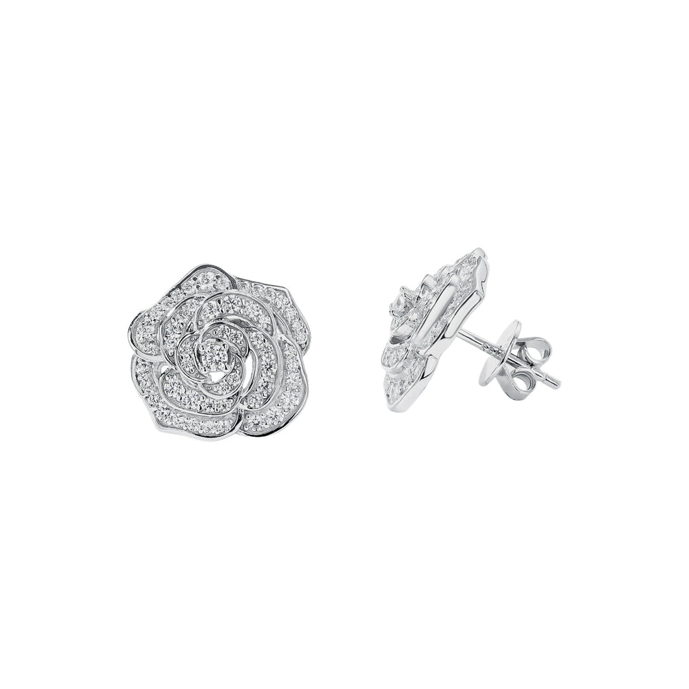 Lisanne White Rose Floral Stud Earrings