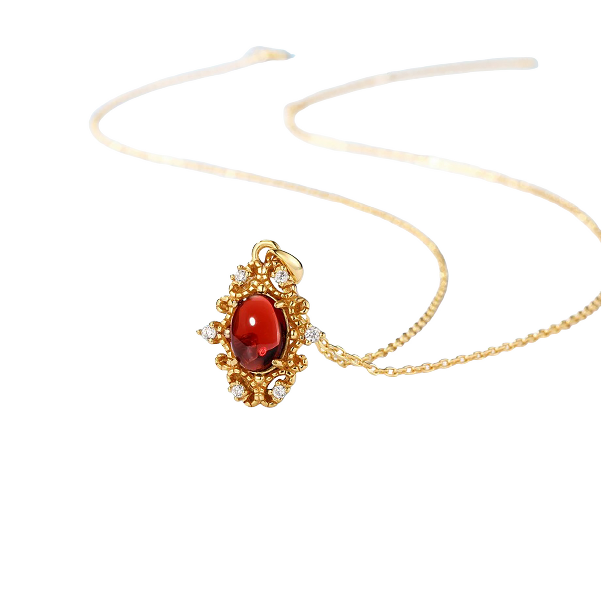 Lison Red Oval Necklace