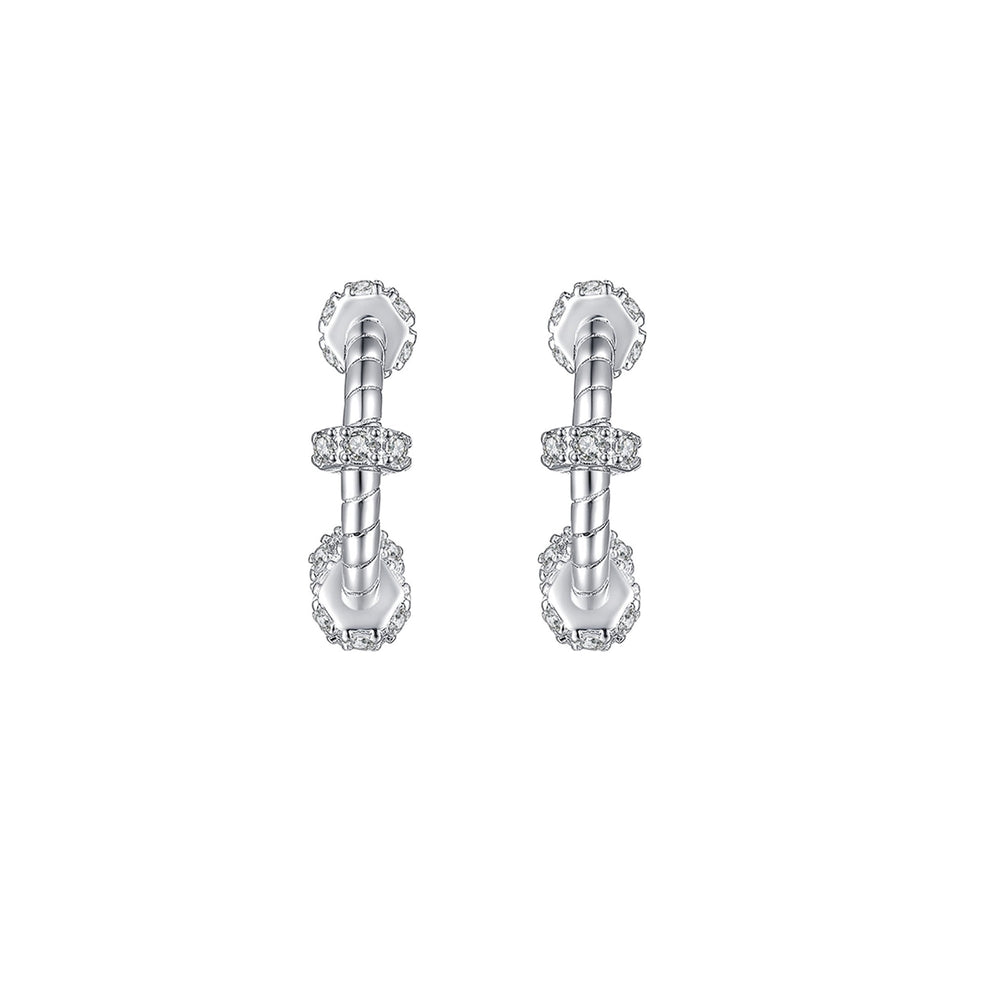 Lizéa White Twisted C Earrings