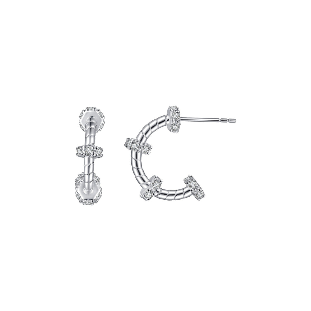 Lizéa White Twisted C Earrings