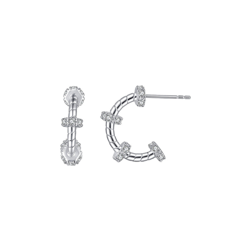 Lizéa White Twisted C Earrings