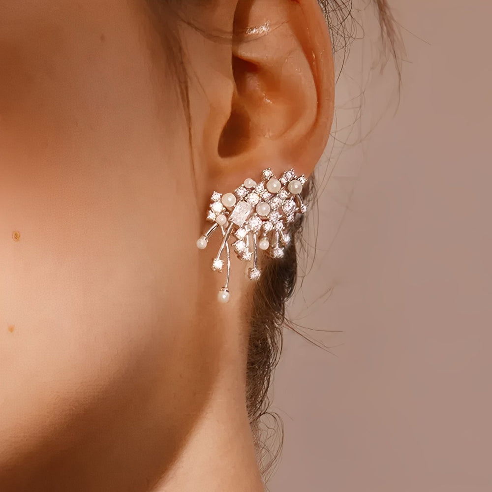 Lola White Star Stud Earrings