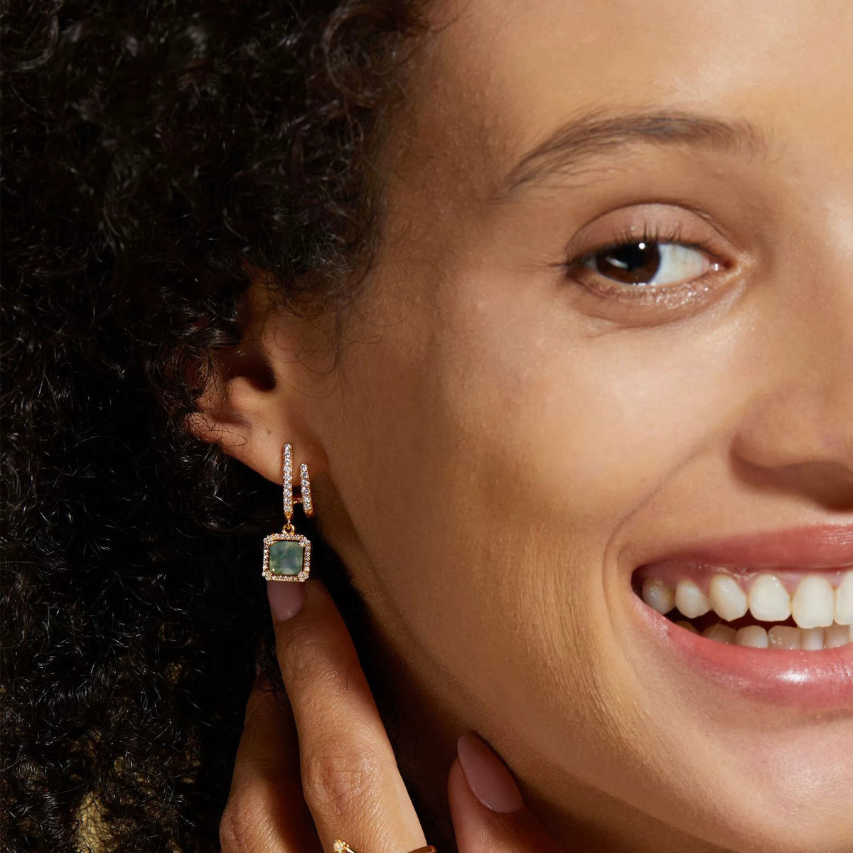 Loris Square Moss Earrings