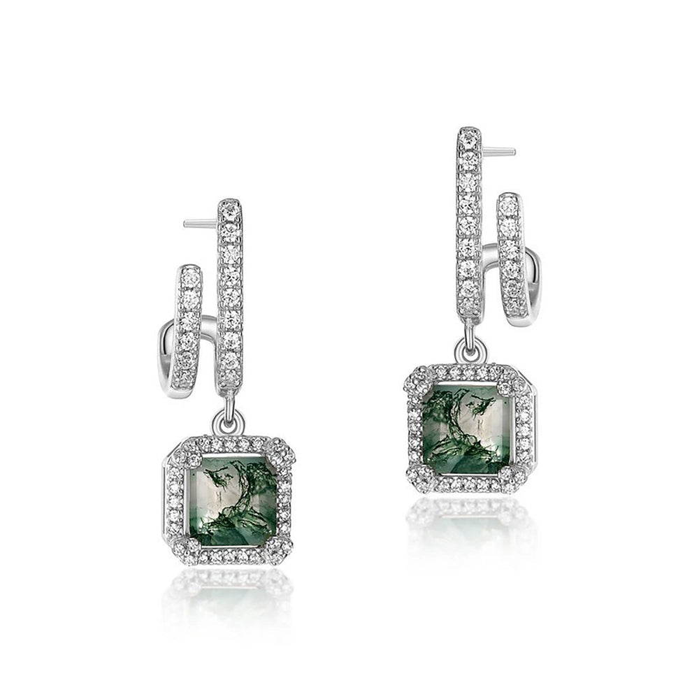 Loris Square Moss Earrings